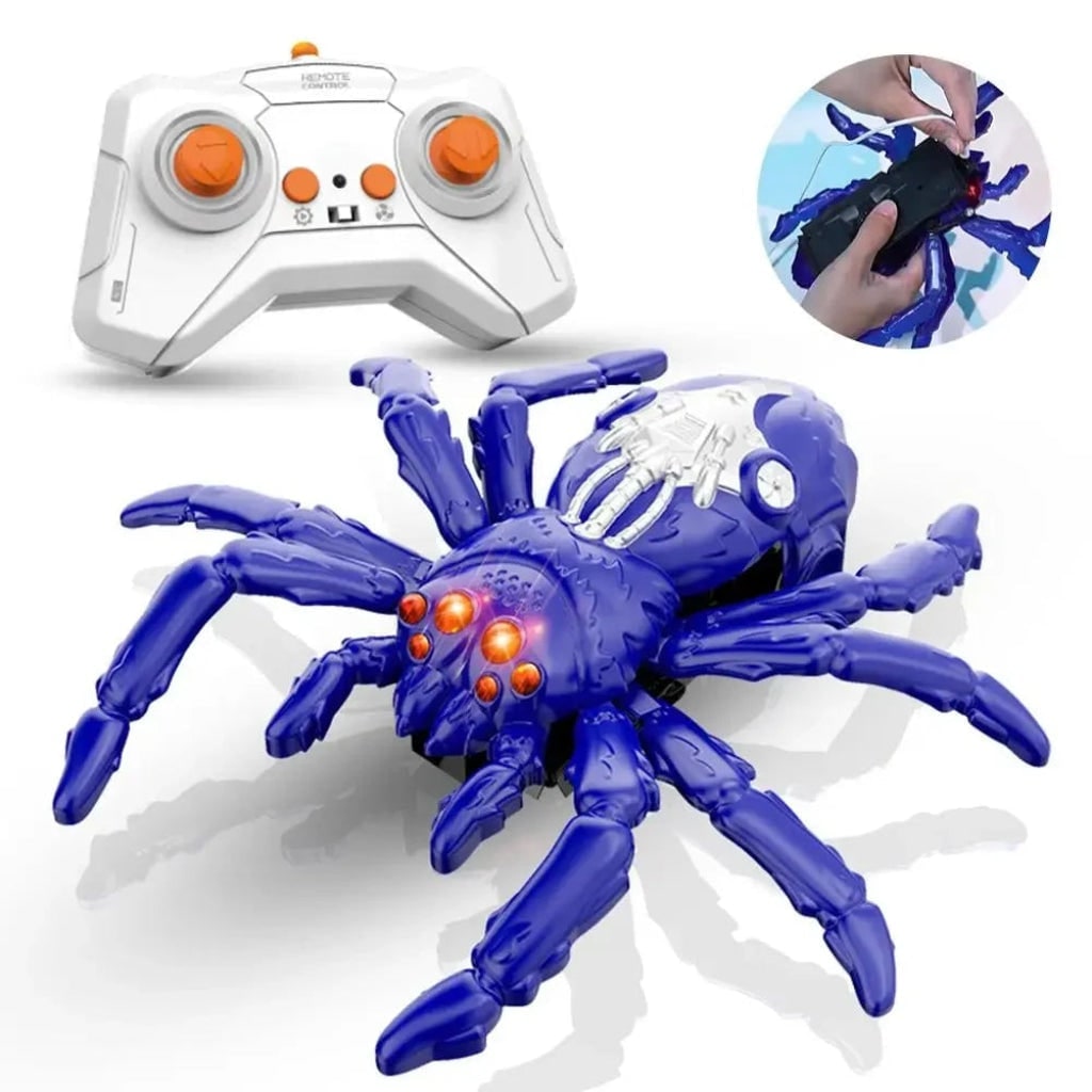 Halloween Remote Control Spider Toy with Glowing LED Eyes and Wall Climbing - Image 8