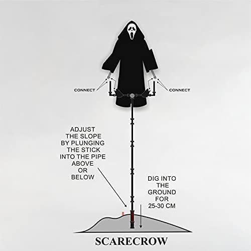 Halloween Scarecrow Decoration Scary Outdoor Ghost Prop with Pole for Yard Decor - Image 1
