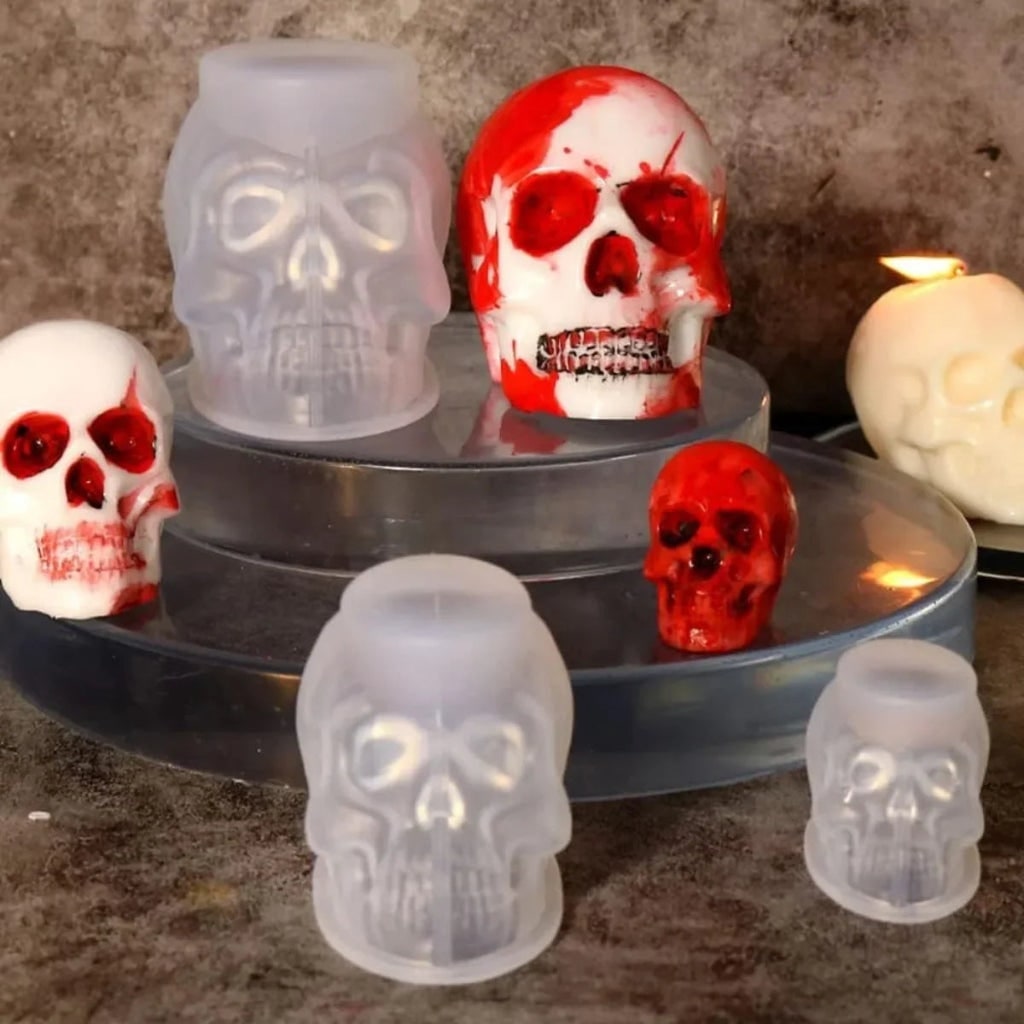 Halloween Silicone Molds for Resin and Candle Making with Skull Design for Crafting - Image 4