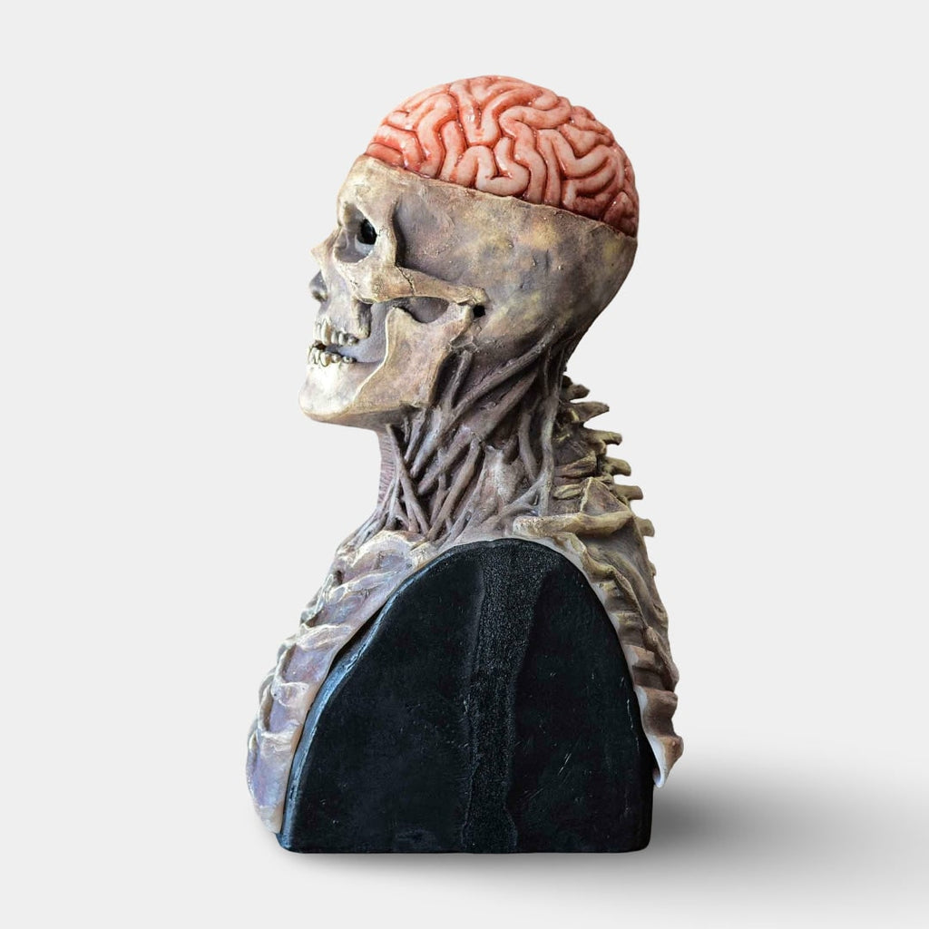 Halloween Skeleton Bust Garage Door Cover with Exposed Brain Detail for Spooky Party Decoration - Image 3