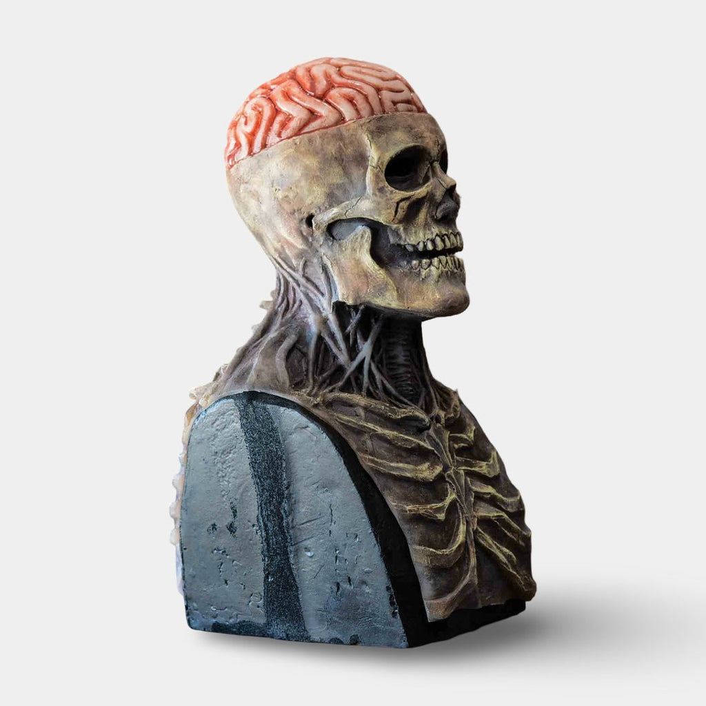Halloween Skeleton Bust Garage Door Cover with Exposed Brain Detail for Spooky Party Decoration - Image 4