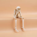 Halloween Skeleton Decoration Shelf Sitter Figurines with Dangling Legs Set of 3 Plastic - Image 1