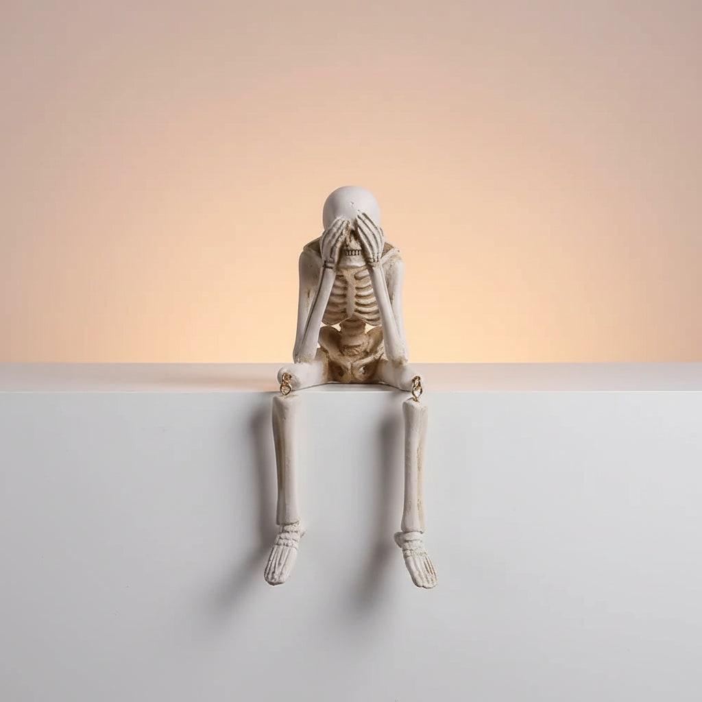 Halloween Skeleton Decoration Shelf Sitter Figurines with Dangling Legs Set of 3 Plastic - Image 9