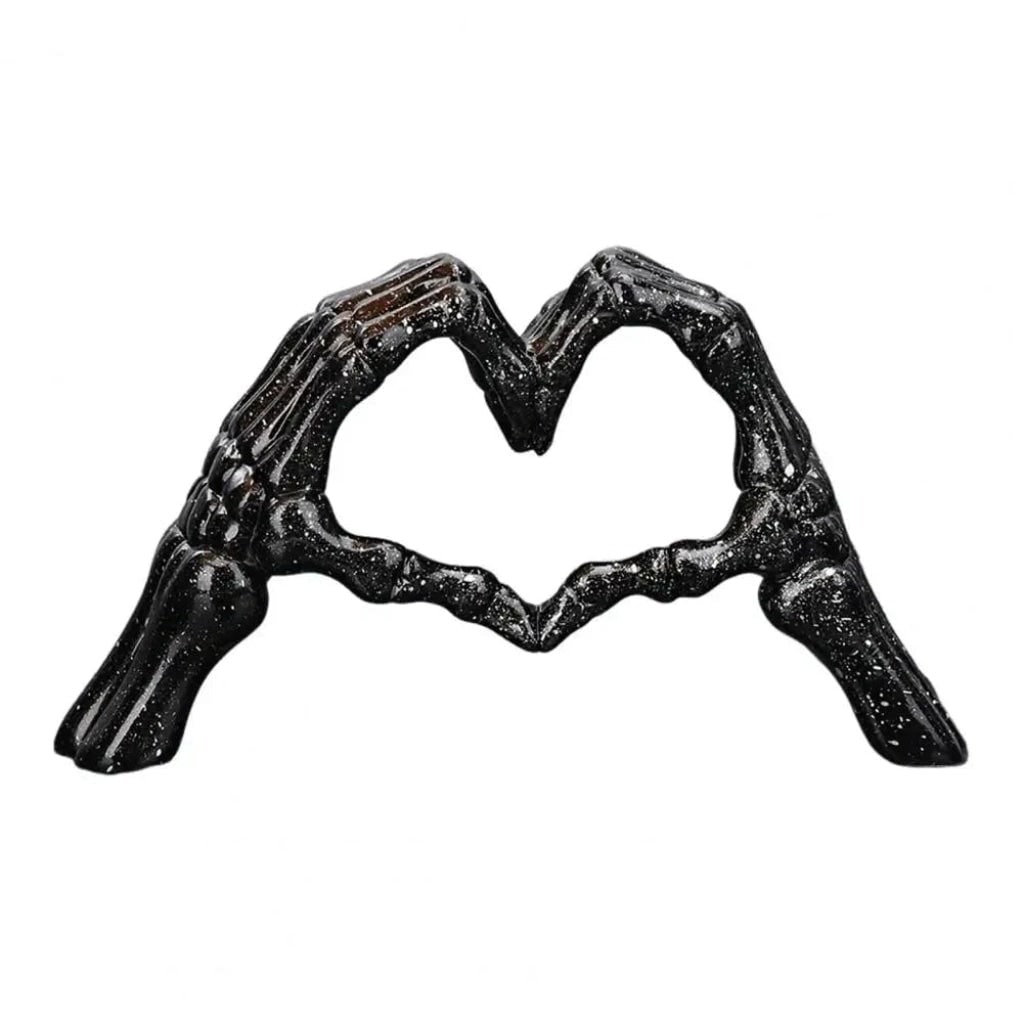 Halloween Skeleton Decoration with Hands Forming Heart Shelf Decor Tabletop Figurine - Image 5