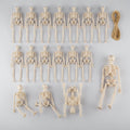 Halloween Skeleton Decorations Mini Plastic Posable Figurines with Jute Twine for Party and Haunted - Image 1
