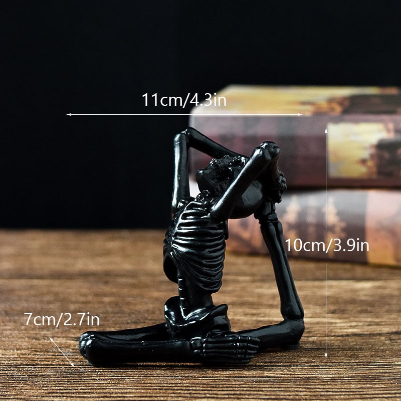 Halloween Skeleton Yoga Pose Resin Figurine Spooky Desktop Decoration - Image 12