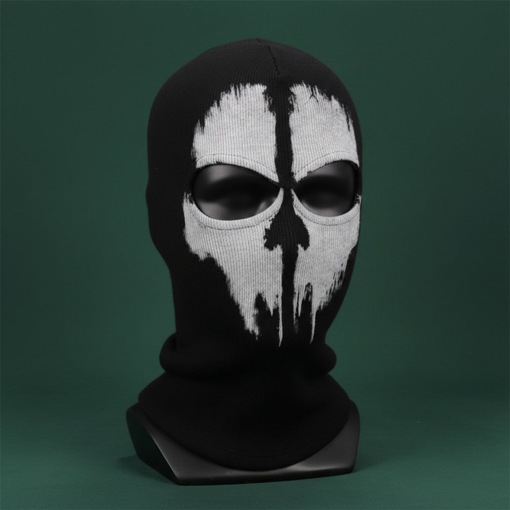 Halloween Skull Balaclava Ski Mask with Full Face Coverage Knit Cold Weather Motorcycle - Image 1