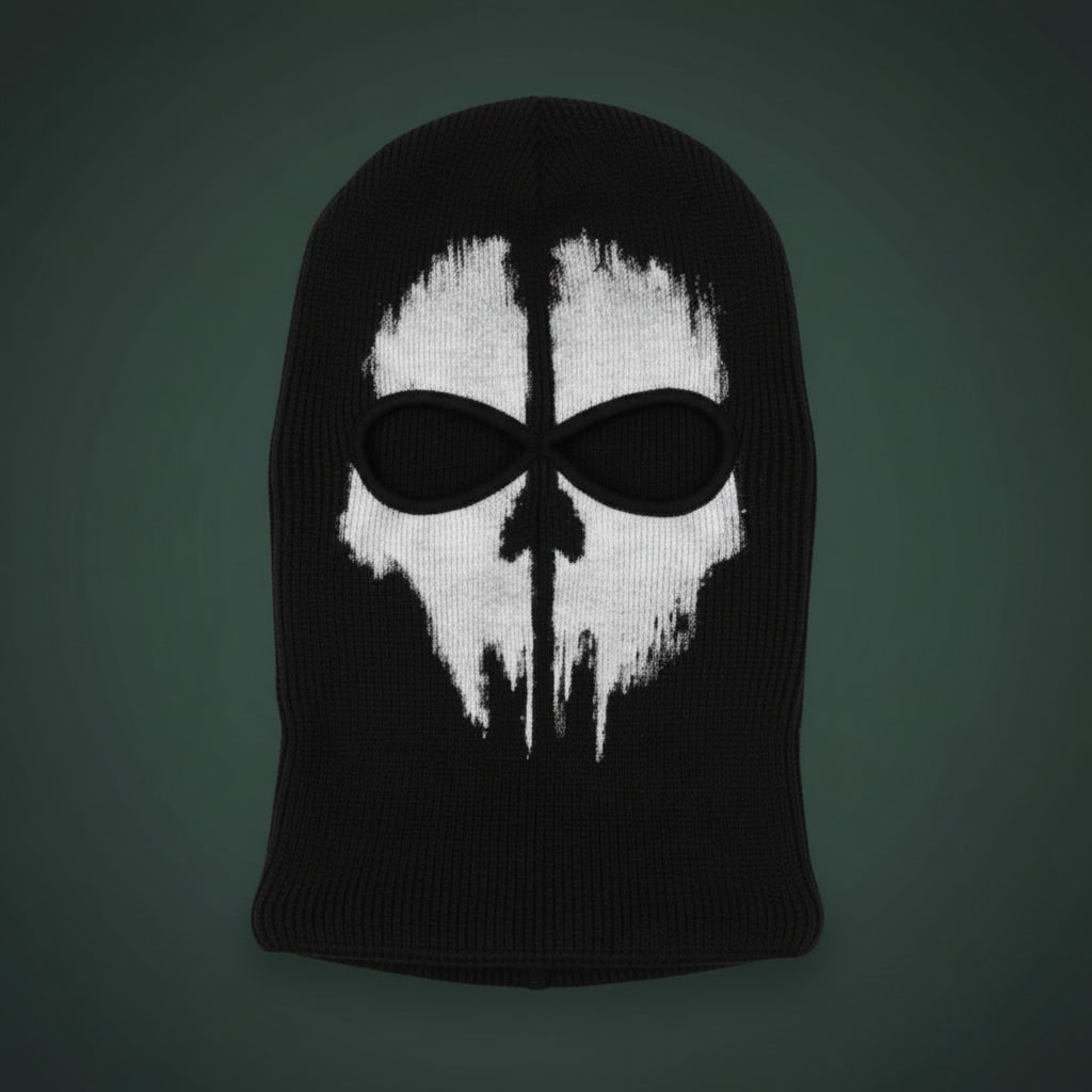 Halloween Skull Balaclava Ski Mask with Full Face Coverage Knit Cold Weather Motorcycle - Image 3