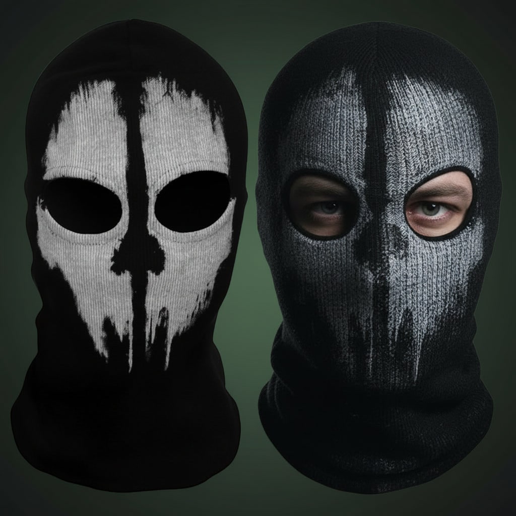 Halloween Skull Balaclava Ski Mask with Full Face Coverage Knit Cold Weather Motorcycle - Image 6