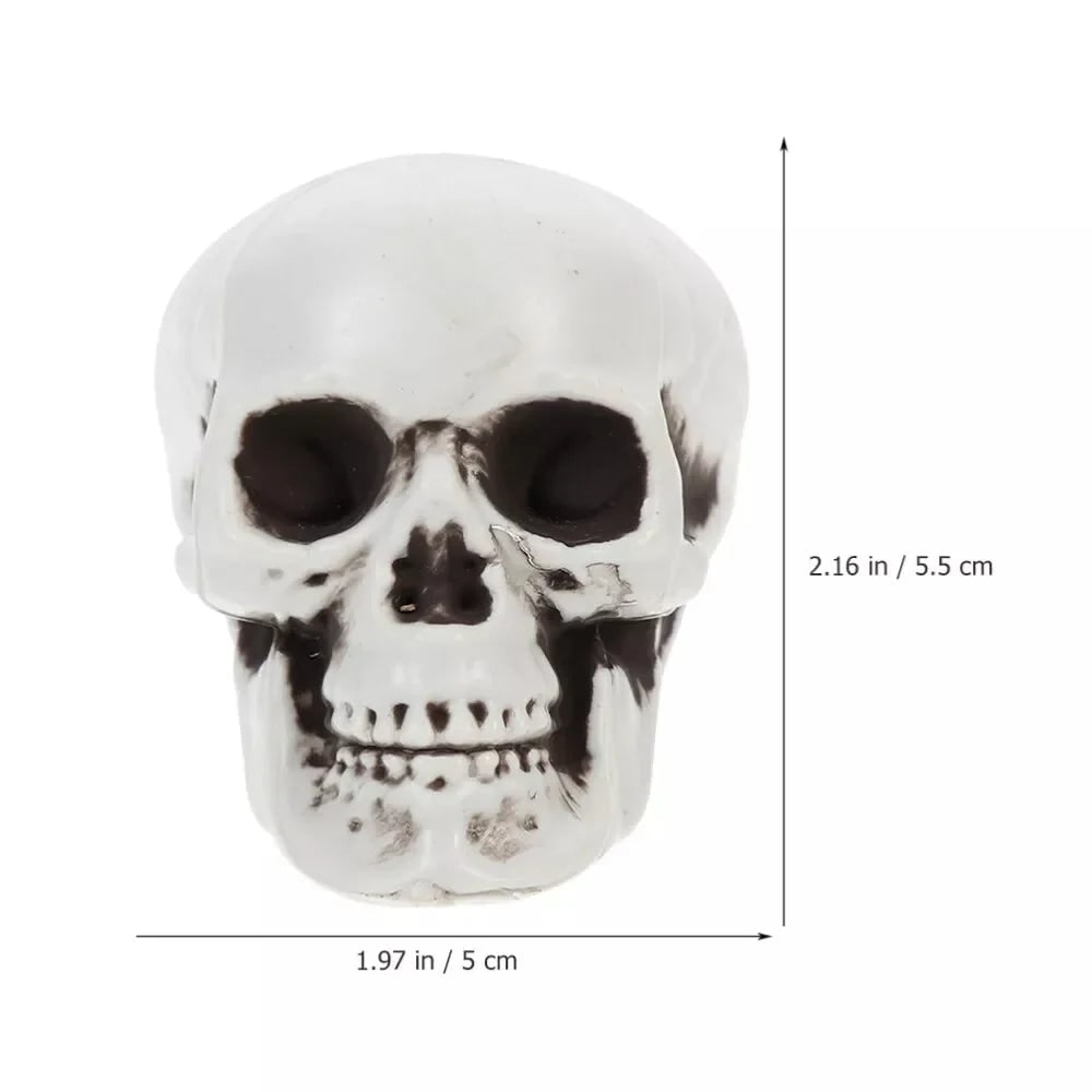 Halloween Skull Decor and Sugar Decorations Mini Plastic Party Props Set with Mesh Bag - Image 6