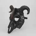 Halloween Skull Mask Goat Design with Horns and Inverted Cross for Costume Party and Haunted House - Image 1