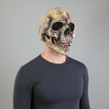 Halloween Skull Mask with Moving Jaw and Creepy Mesh Eyes for Cosplay Costume Party - Image 2
