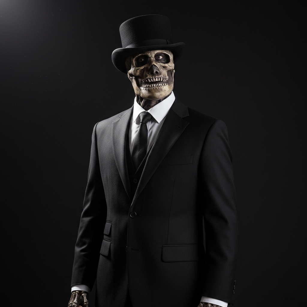 Halloween Skull Mask with Skeleton Chest Plate and Exposed Brain for Scary Party - Image 2
