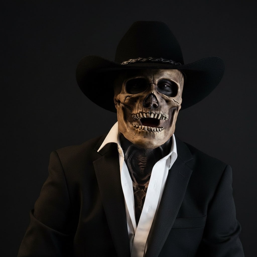 Halloween Skull Mask with Skeleton Chest Plate and Exposed Brain for Scary Party - Image 3