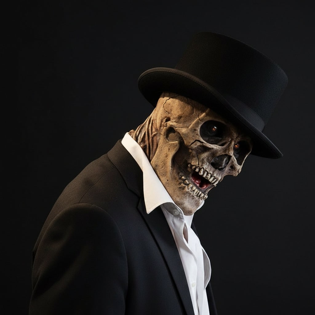 Halloween Skull Mask with Skeleton Chest Plate and Exposed Brain for Scary Party - Image 5
