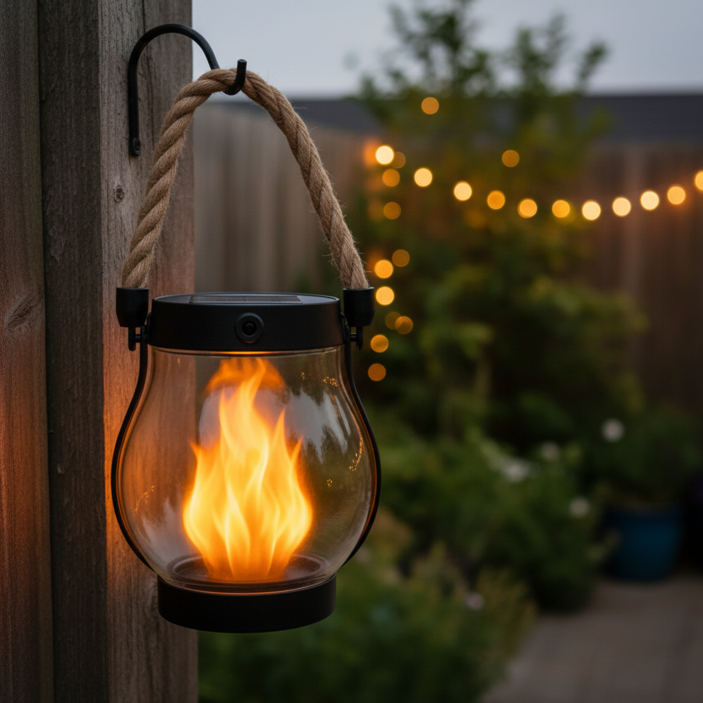 Halloween Solar Outdoor Lantern with Flickering Flame Effect for Yard Decoration - Image 1