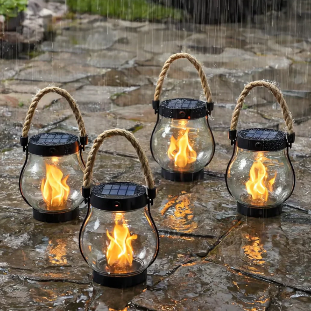 Halloween Solar Outdoor Lantern with Flickering Flame Effect for Yard Decoration - Image 2