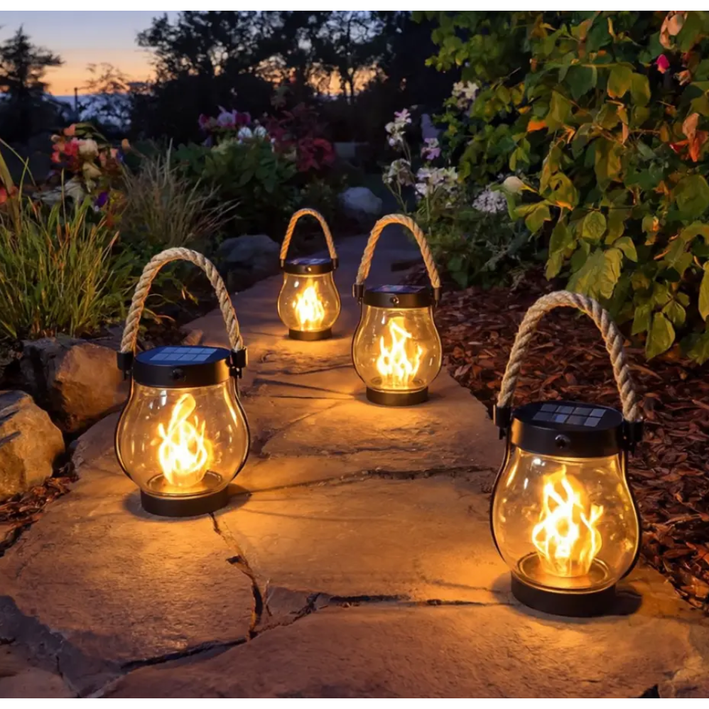 Halloween Solar Outdoor Lantern with Flickering Flame Effect for Yard Decoration - Image 5