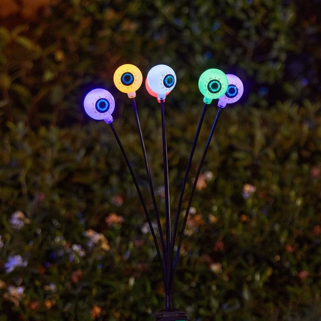 Halloween Solar Pathway and Garden Lights with LED Eyeball Stakes for Outdoor Yard Decoration - Image 5