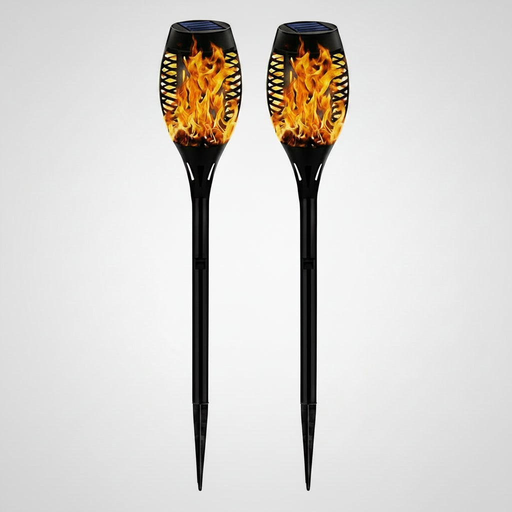 Halloween Solar Powered Outdoor Torch Lights with Flickering Flame Effect for Yard Decoration - Image 2