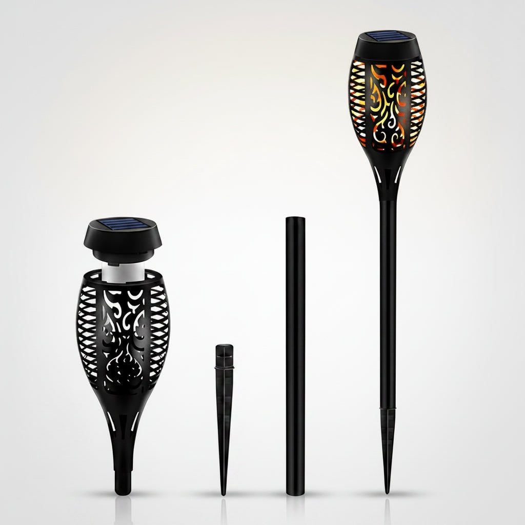 Halloween Solar Powered Outdoor Torch Lights with Flickering Flame Effect for Yard Decoration - Image 6