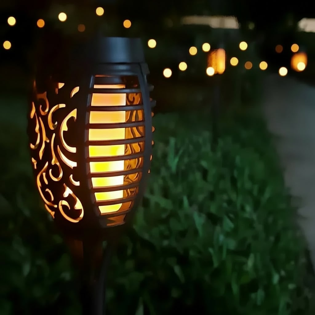 Halloween Solar Torch Lights with Flickering Flame Effect for Outdoor Yard and Pathway Decoration - Image 2