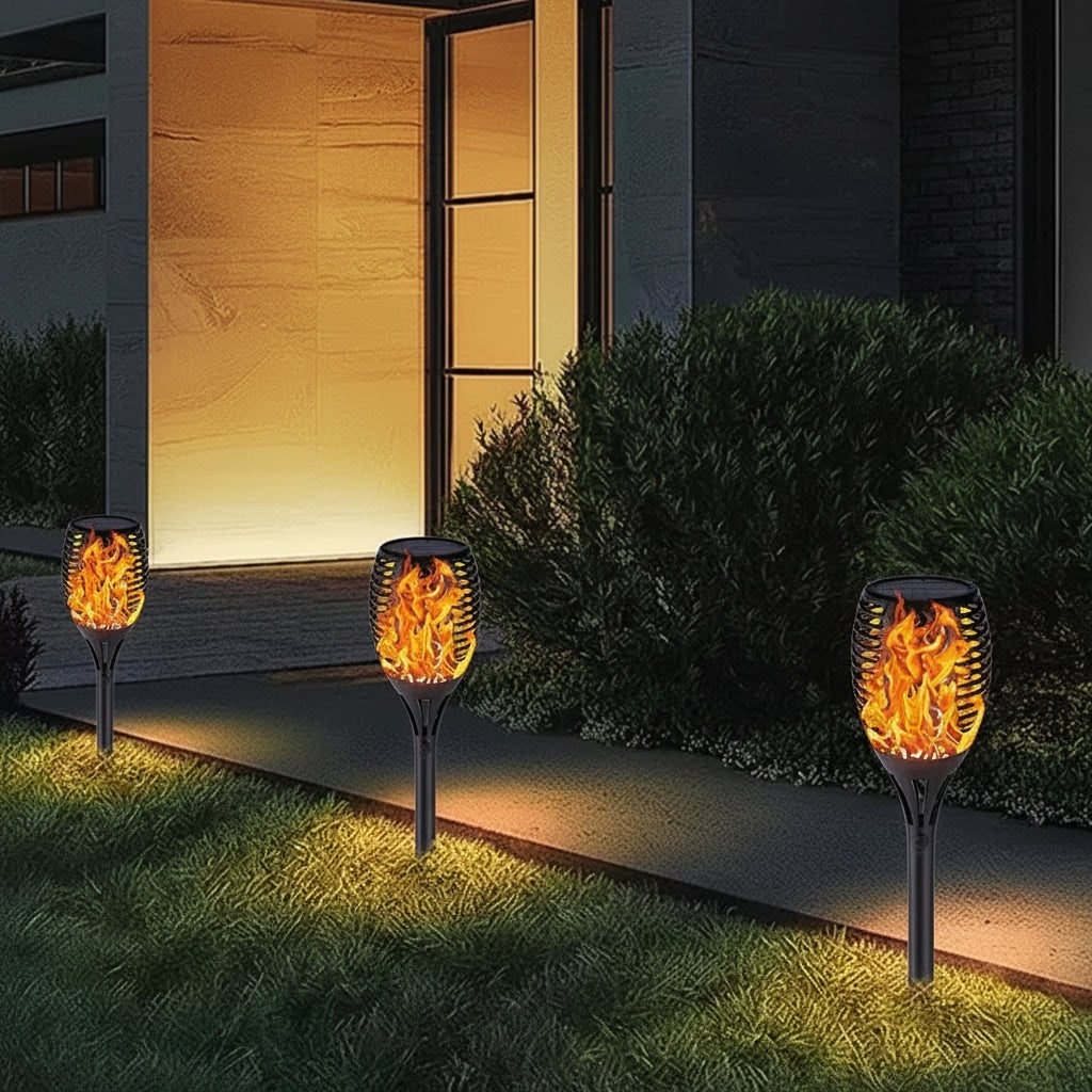 Halloween Solar Torch Lights with Flickering Flame Effect for Outdoor Yard and Pathway Decoration - Image 3