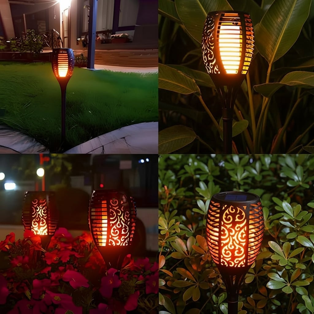 Halloween Solar Torch Lights with Flickering Flame Effect for Outdoor Yard and Pathway Decoration - Image 4