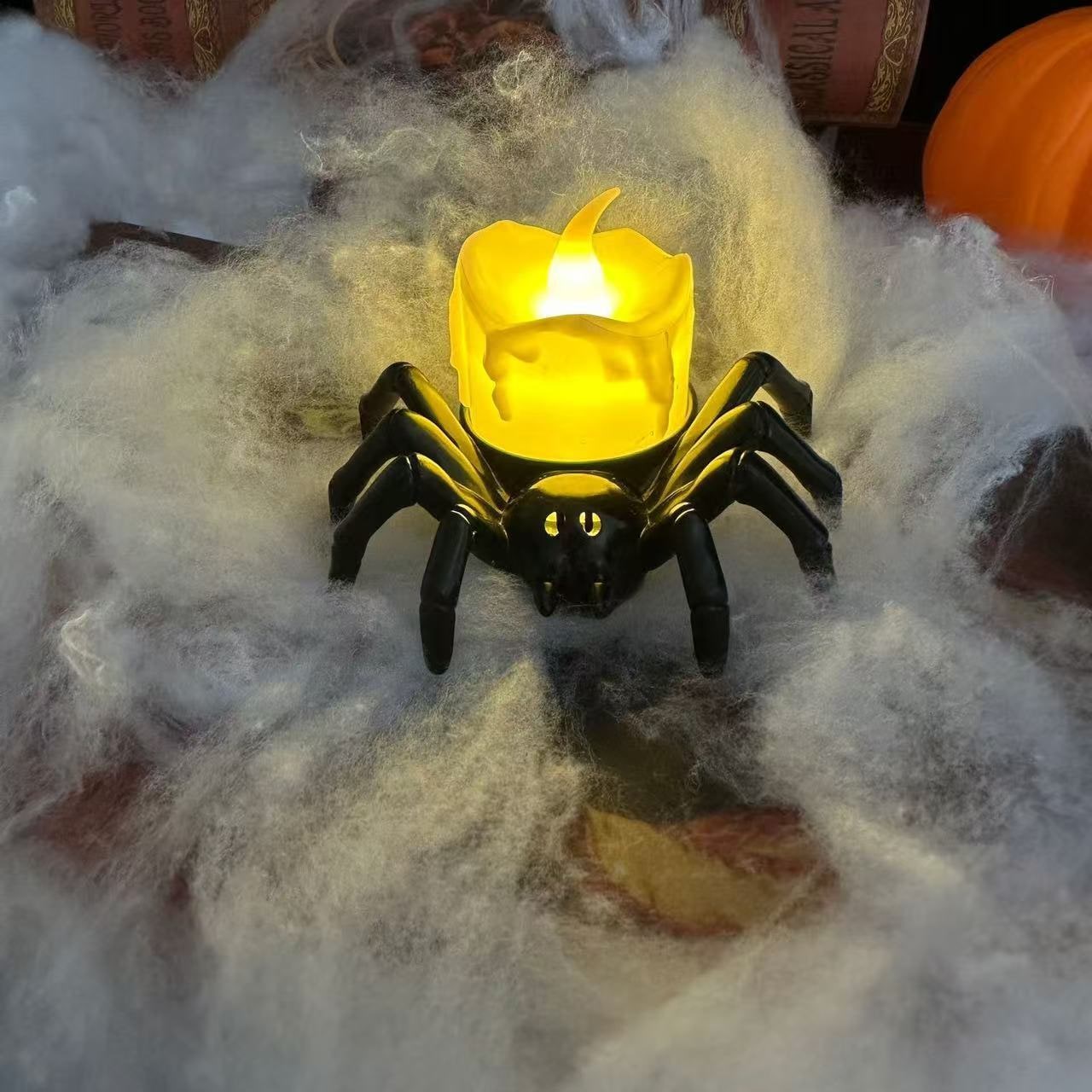 Halloween Spider Tea Lights with LED Candles Battery Operated Flameless Holder Decoration - Image 12