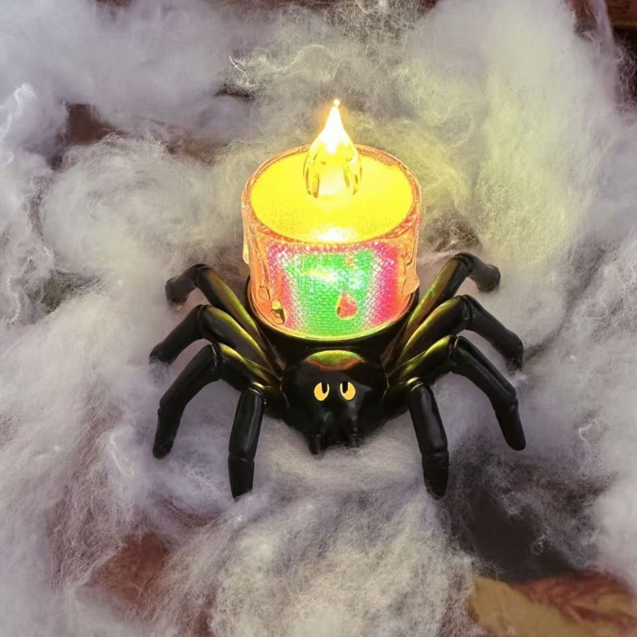 Halloween Spider Tea Lights with LED Candles Battery Operated Flameless Holder Decoration - Image 13