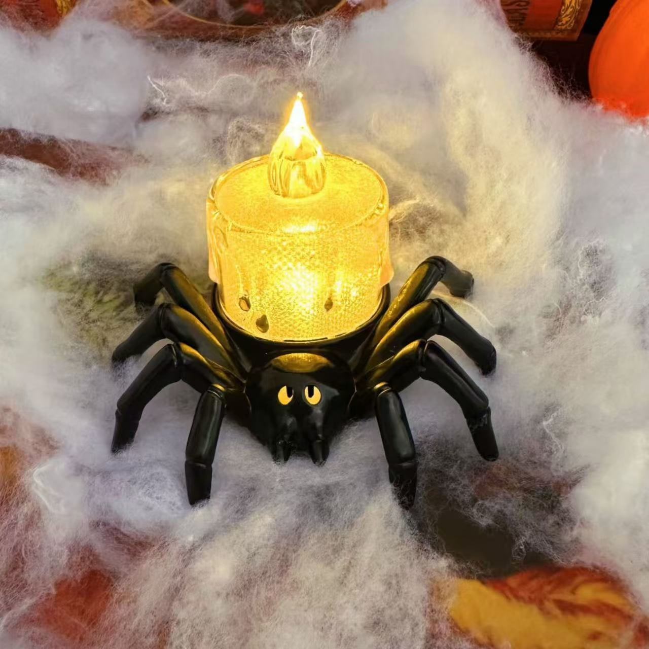 Halloween Spider Tea Lights with LED Candles Battery Operated Flameless Holder Decoration - Image 14
