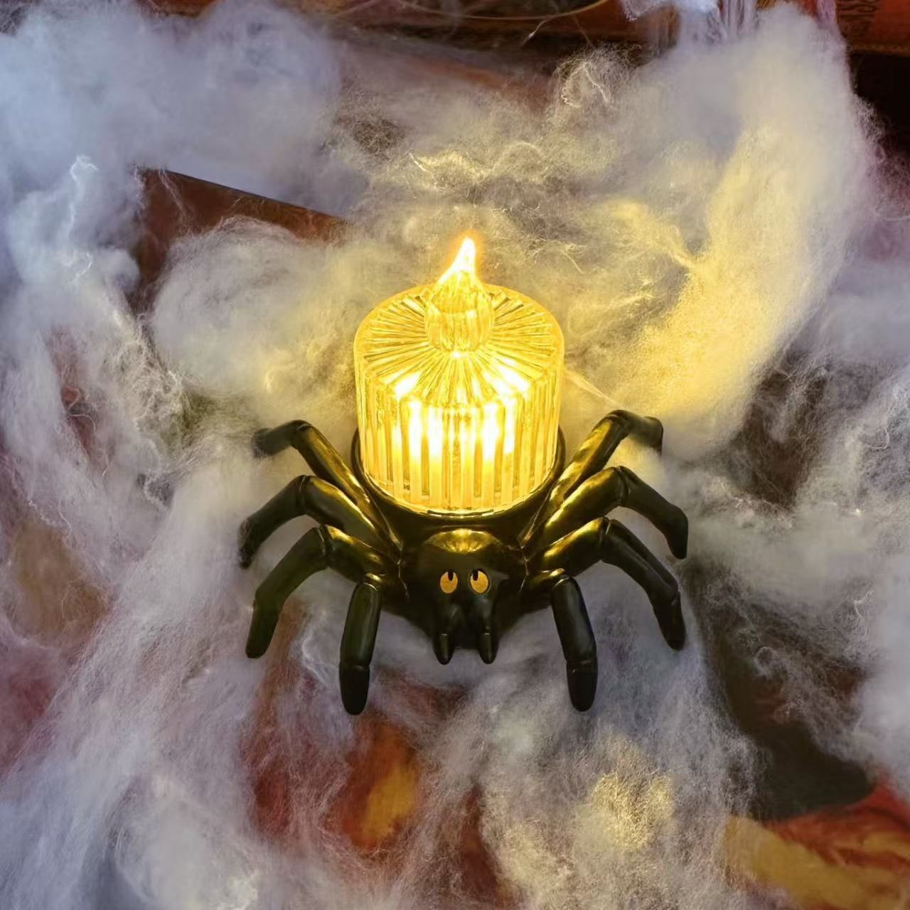 Halloween Spider Tea Lights with LED Candles Battery Operated Flameless Holder Decoration - Image 15