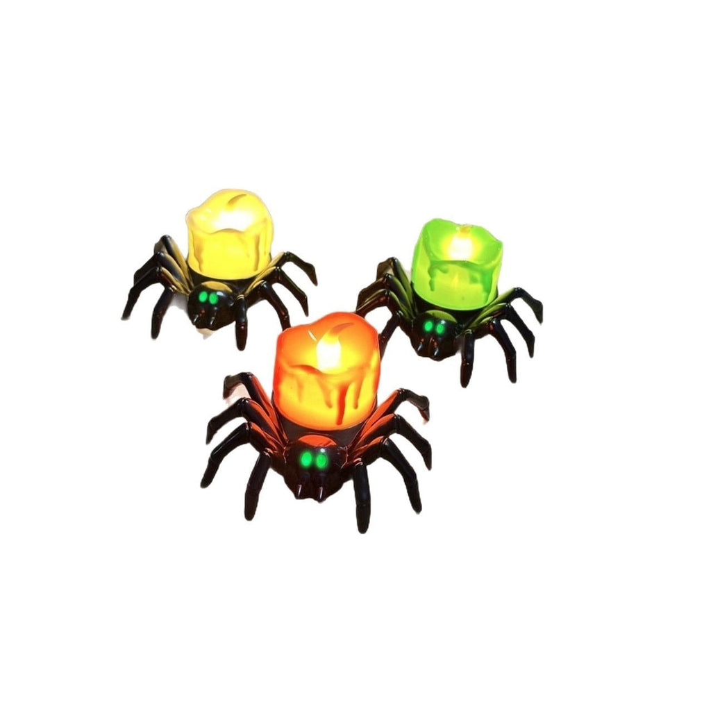 Halloween Spider Tea Lights with LED Candles Battery Operated Flameless Holder Decoration - Image 3