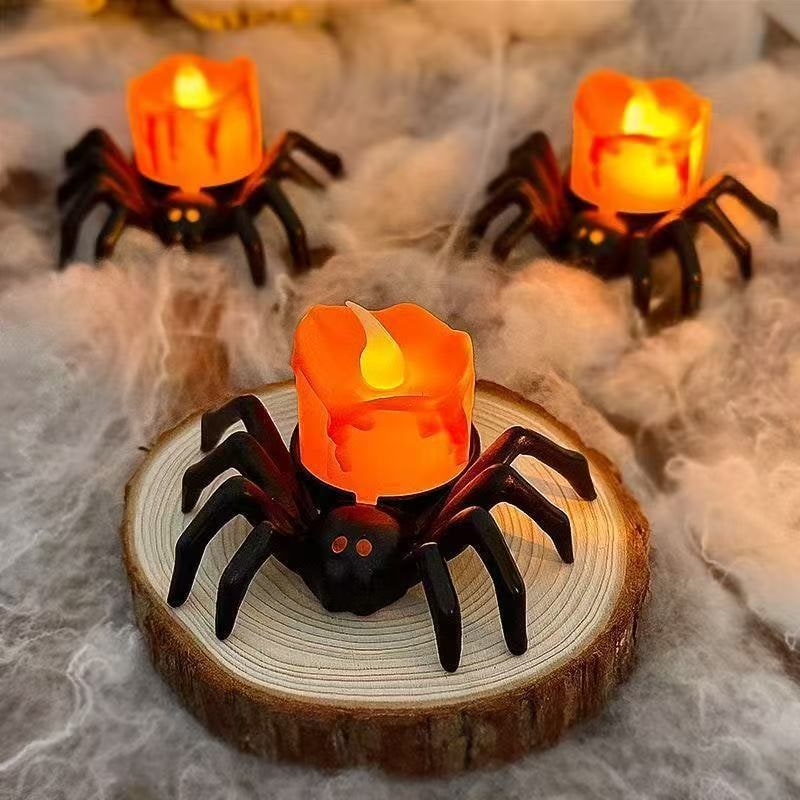 Halloween Spider Tea Lights with LED Candles Battery Operated Flameless Holder Decoration - Image 8