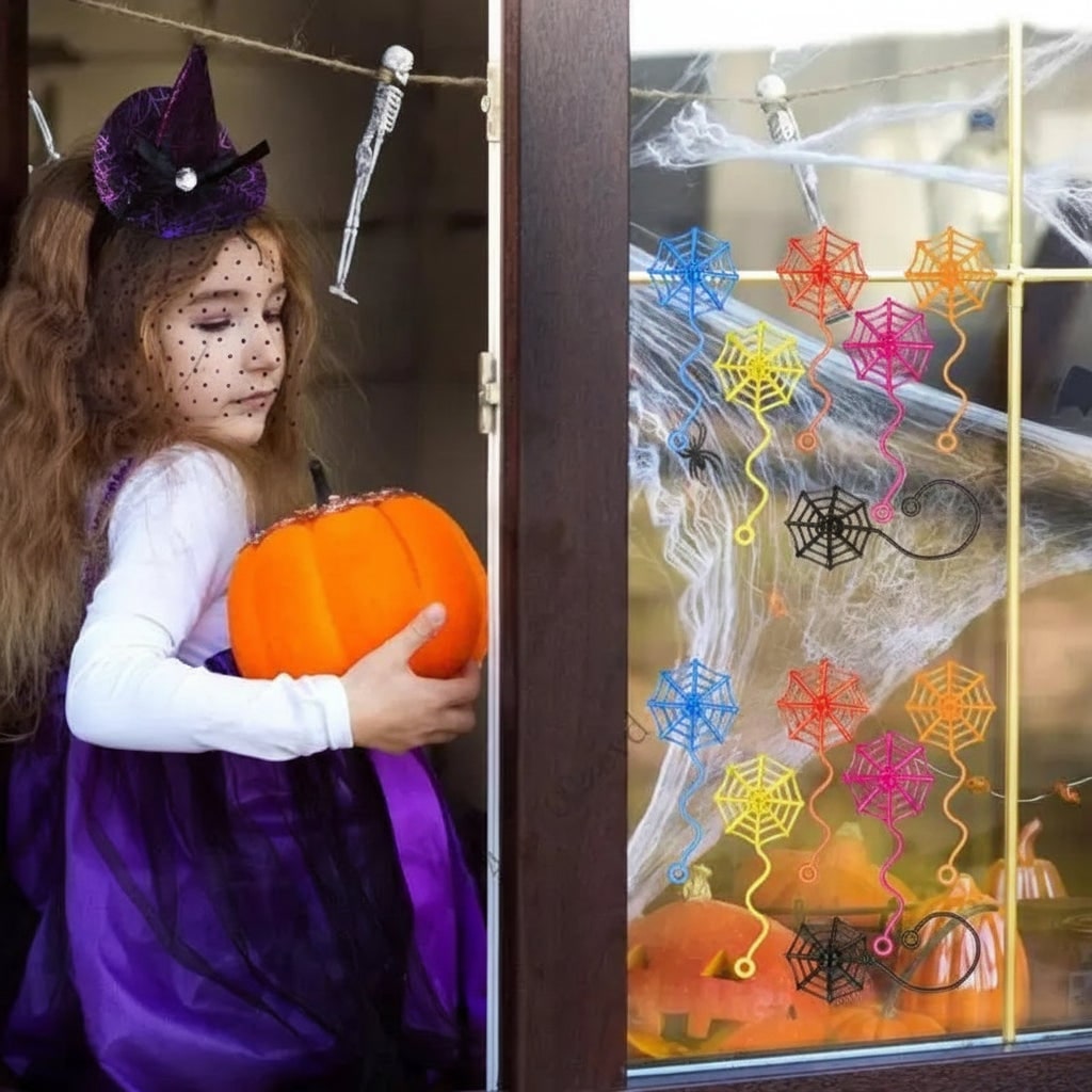 Halloween Spider Webs and Cobwebs Sticky Stretchy Decorations for Windows Walls Party Supplies - Image 3