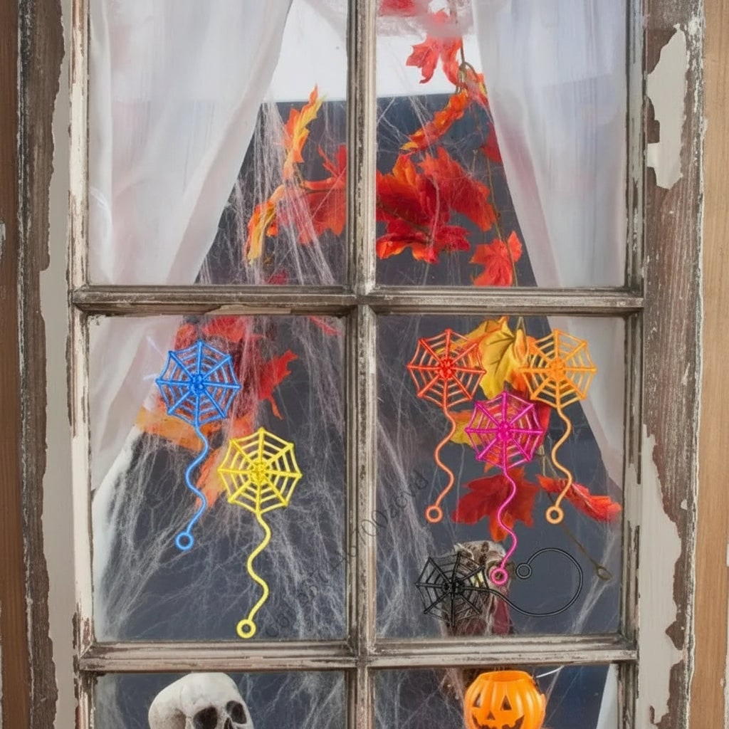 Halloween Spider Webs and Cobwebs Sticky Stretchy Decorations for Windows Walls Party Supplies - Image 4