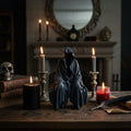 Halloween Spooky Grim Reaper Shelf Sitter Statue Resin Figurine Decoration Hooded - Image 1