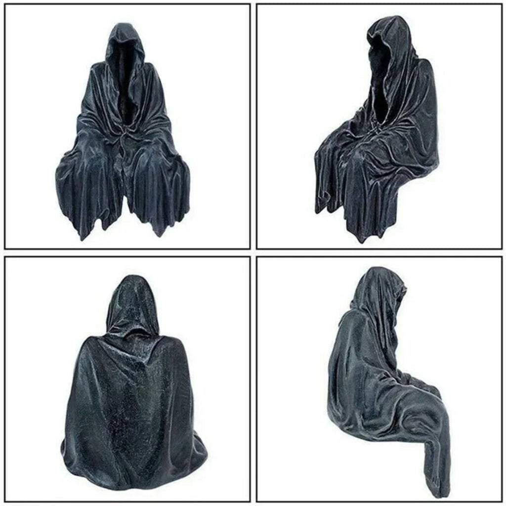 Halloween Spooky Grim Reaper Shelf Sitter Statue Resin Figurine Decoration Hooded - Image 5