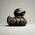 Halloween Spooky Rubber Duck Squishy Bath Gothic Decoration Devil and Spiked Collar - Image 1