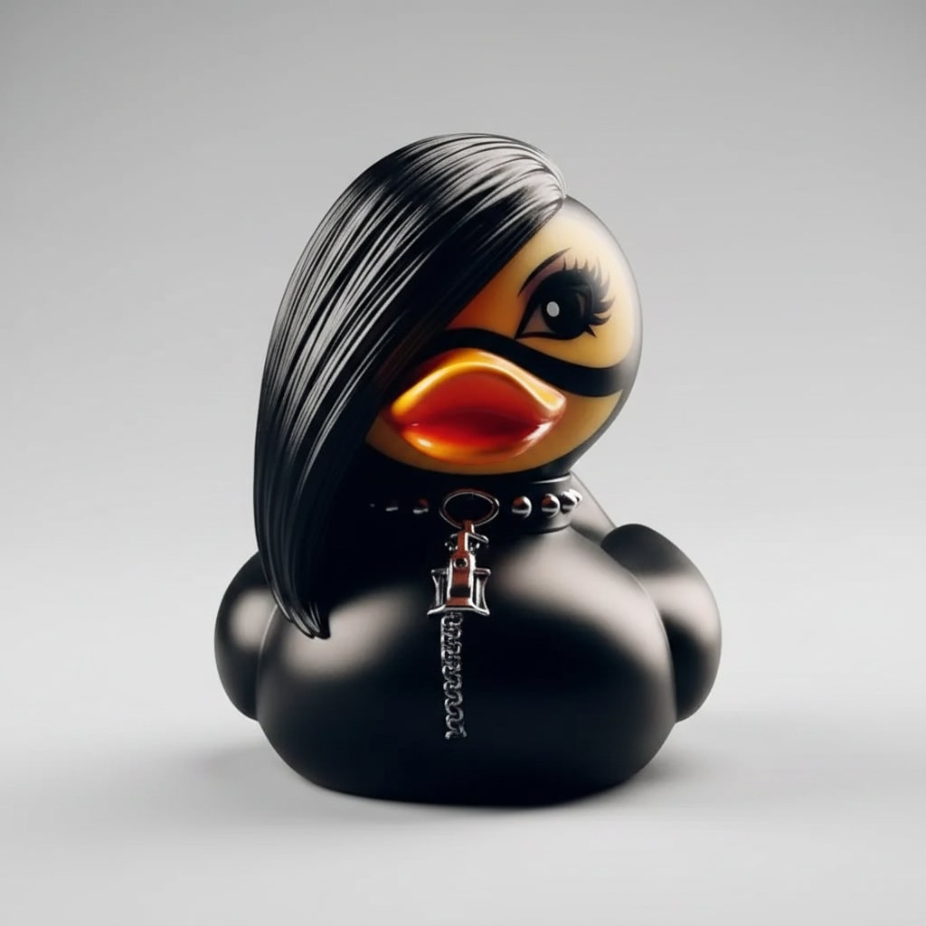 Halloween Spooky Rubber Duck Squishy Bath Gothic Decoration Devil and Spiked Collar - Image 3