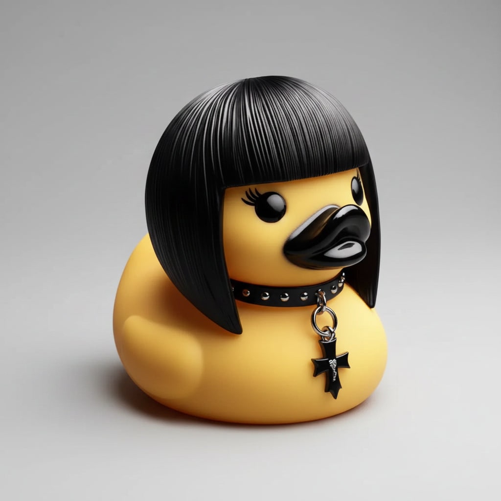 Halloween Spooky Rubber Duck Squishy Bath Gothic Decoration Devil and Spiked Collar - Image 4