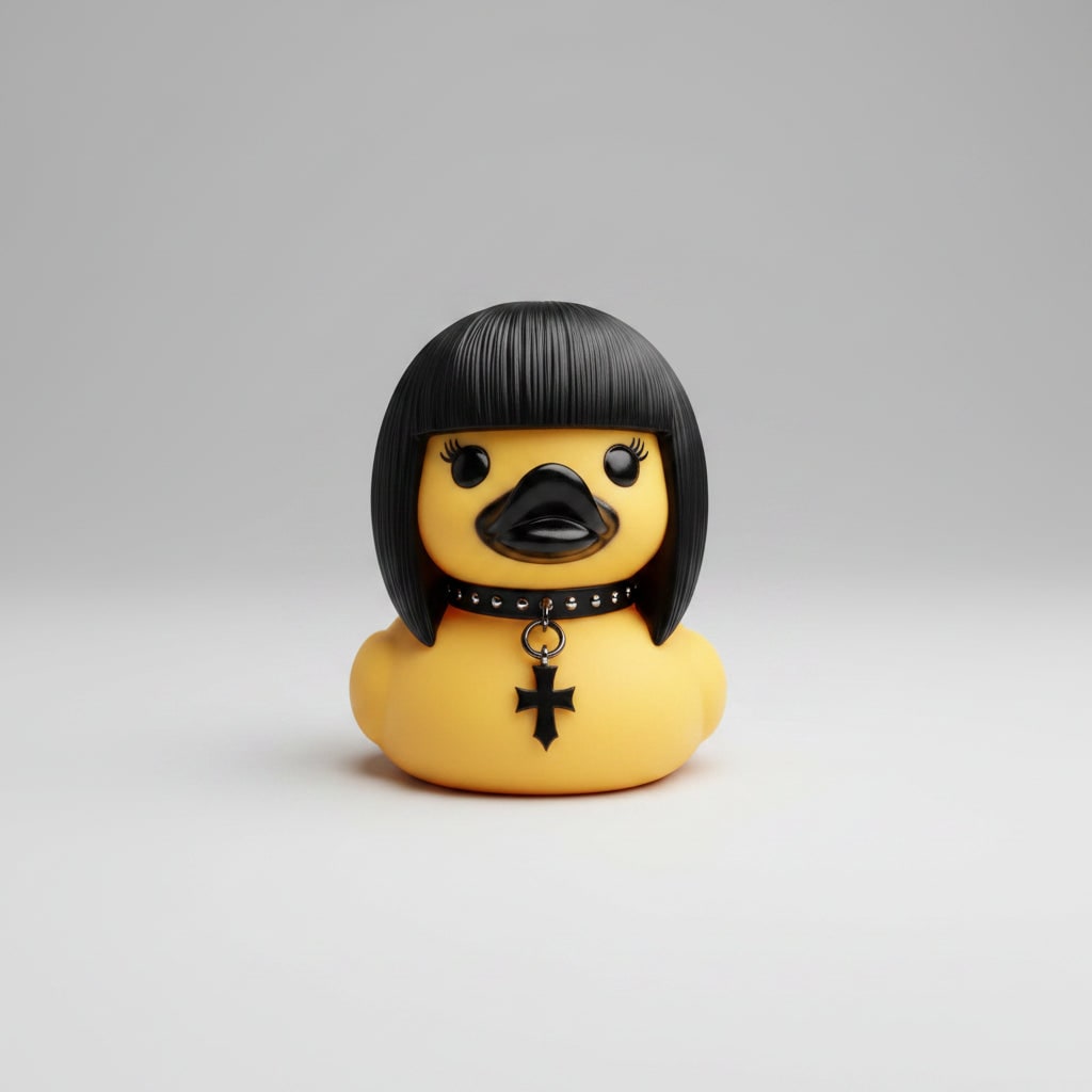 Halloween Spooky Rubber Duck Squishy Bath Gothic Decoration Devil and Spiked Collar - Image 6