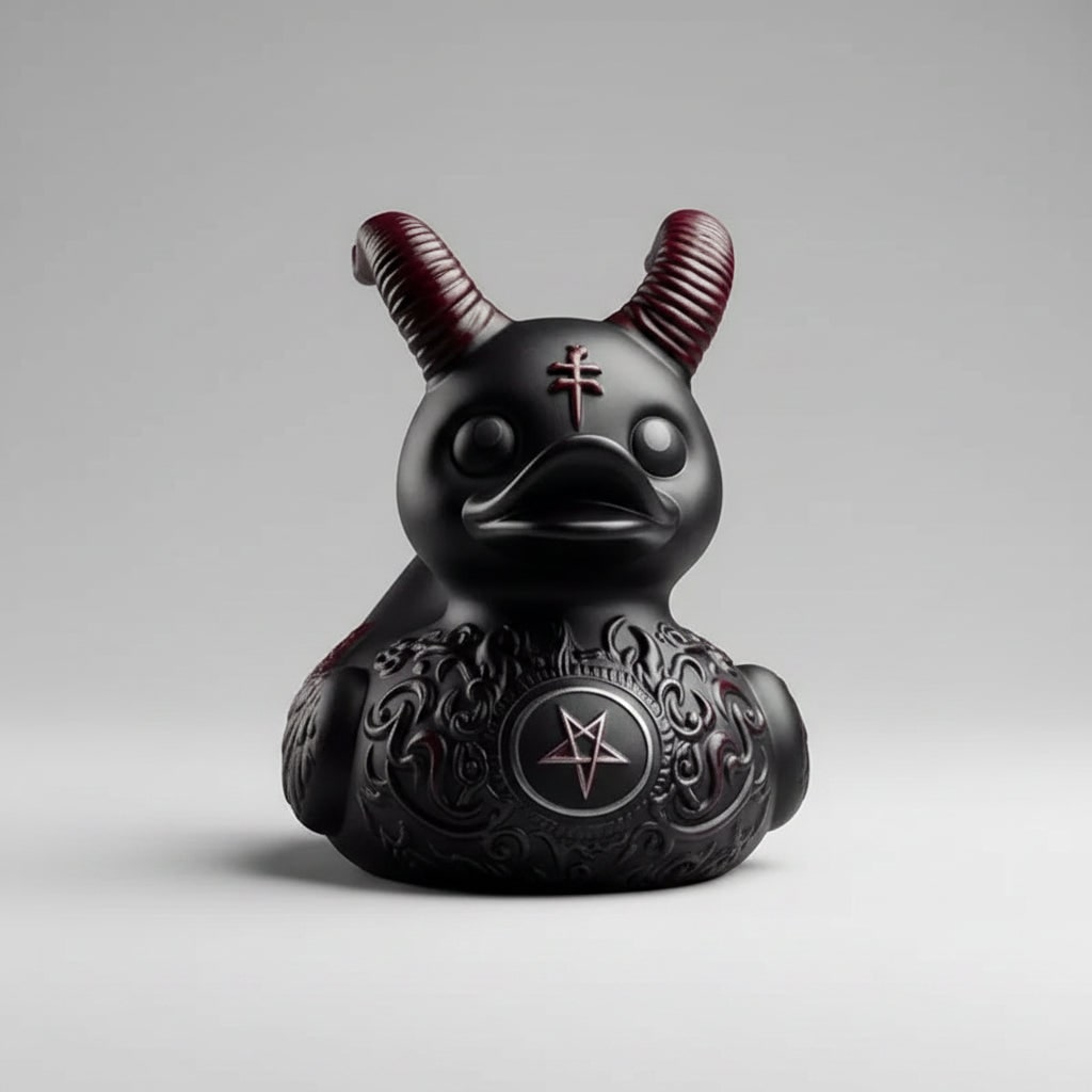 Halloween Spooky Rubber Duck Squishy Bath Gothic Decoration Devil and Spiked Collar - Image 8