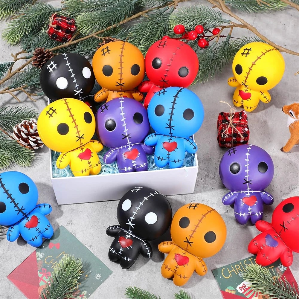 Halloween Squishy Toy Slow Rising Voodoo Doll with Stitched Details for Stress Relief Party Favors - Image 1