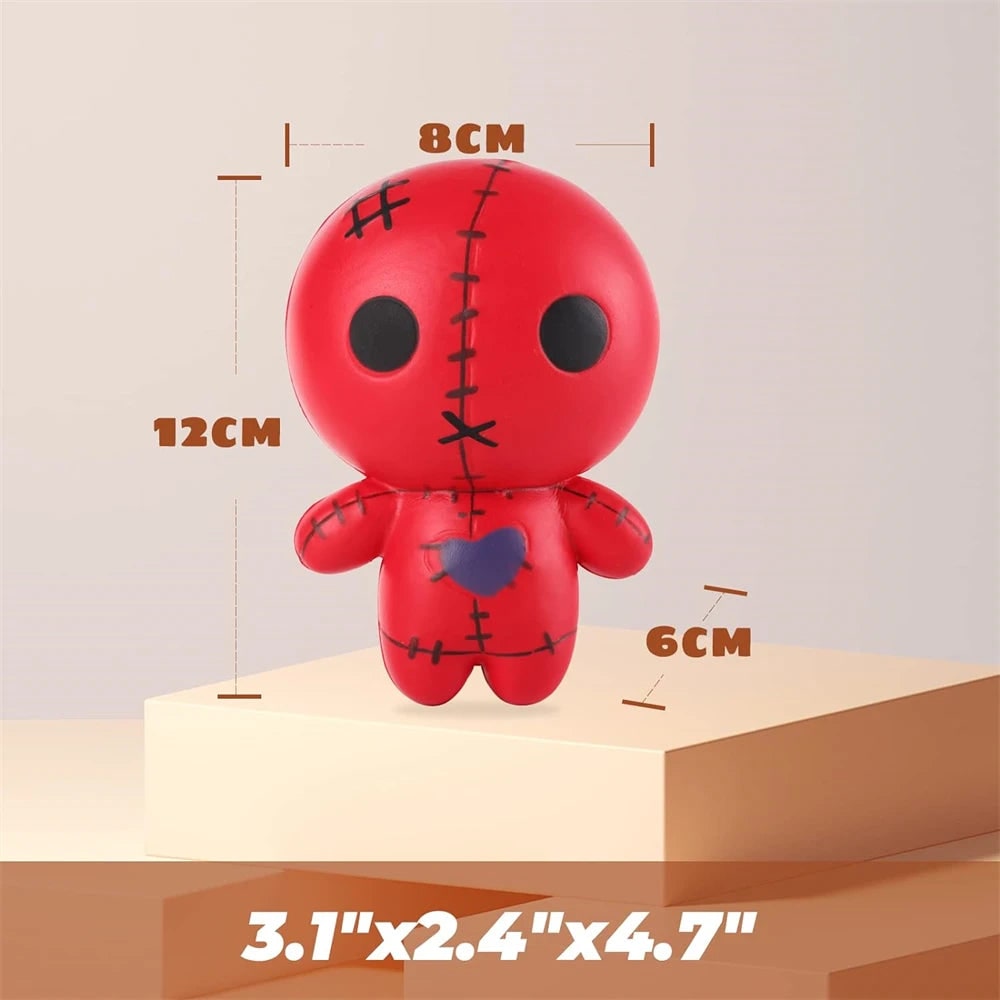 Halloween Squishy Toy Slow Rising Voodoo Doll with Stitched Details for Stress Relief Party Favors - Image 6