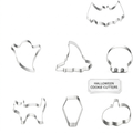 Halloween Stainless Steel Cookie Cutters Set with 7 Shapes Including Bat Ghost Pumpkin and Skull - Image 2