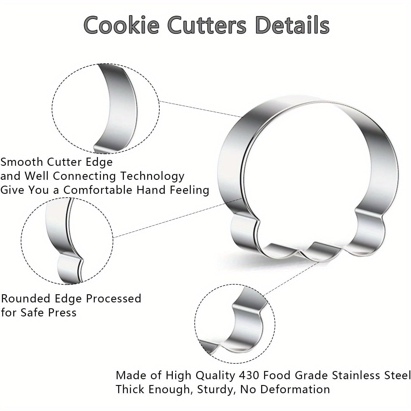 Halloween Stainless Steel Cookie Cutters Set with 7 Shapes Including Bat Ghost Pumpkin and Skull - Image 7
