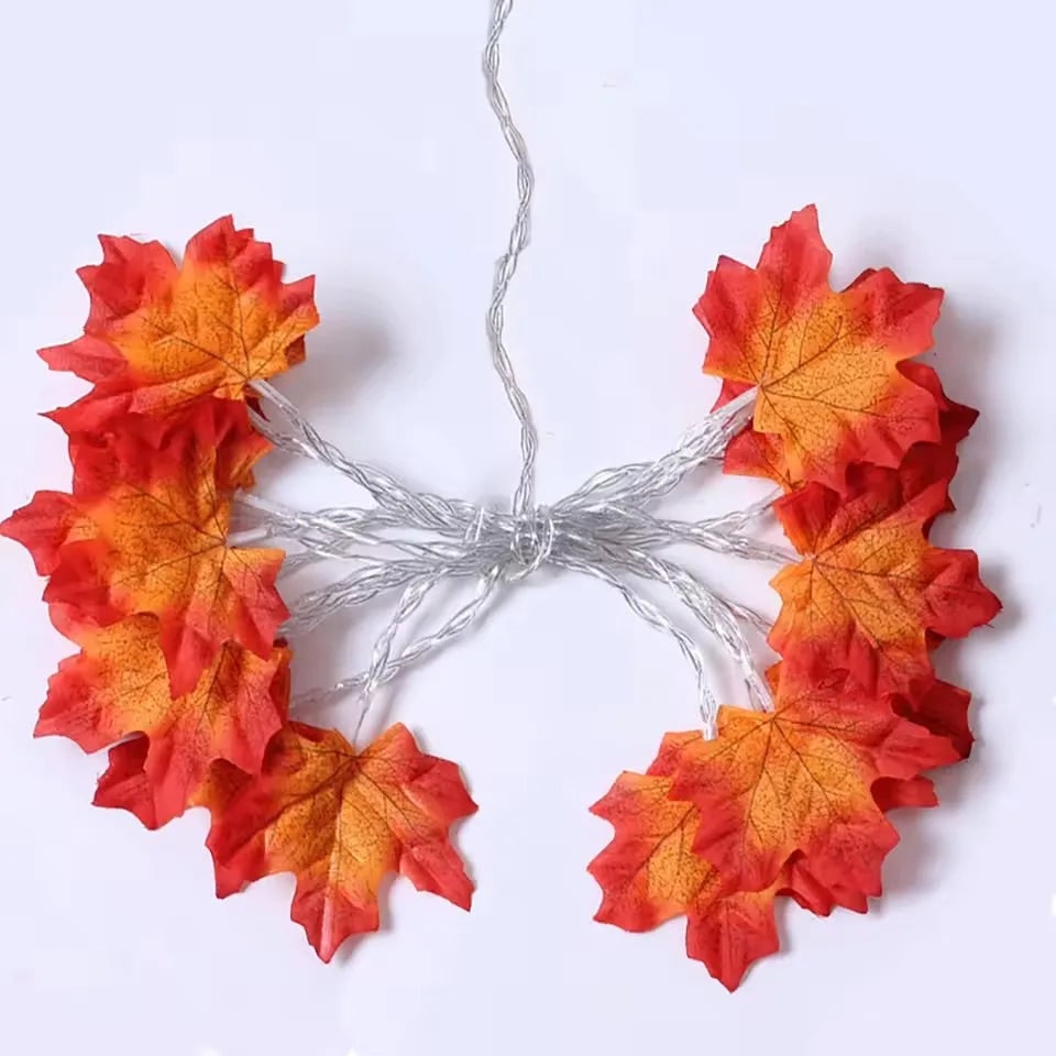 Halloween String Lights Garland with Maple Leaf Operated Warm Amber Glow for Fall Party Decoration - Image 5