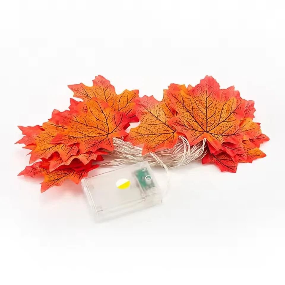 Halloween String Lights Garland with Maple Leaf Operated Warm Amber Glow for Fall Party Decoration - Image 6