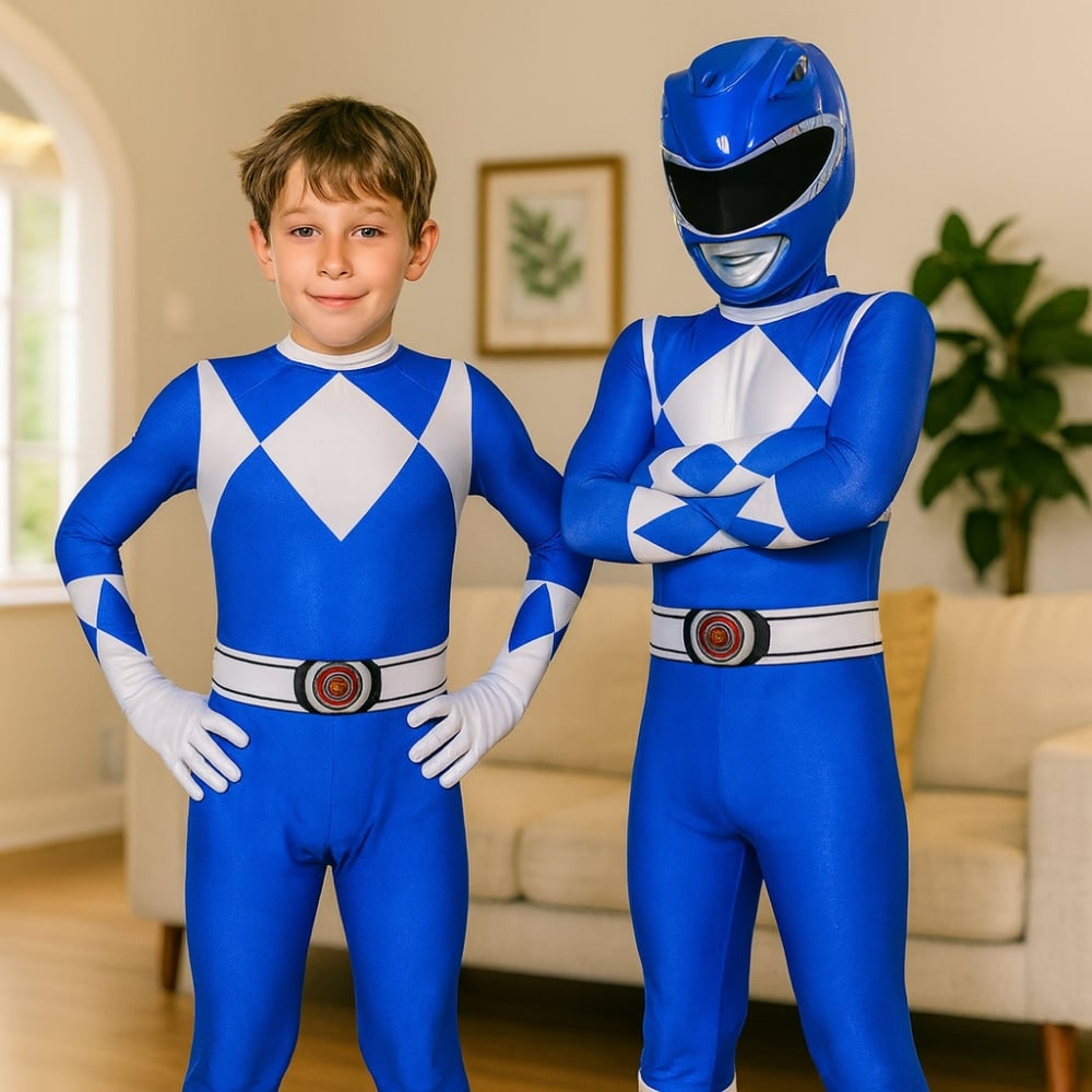 Halloween Superhero Park Ranger Costume Jumpsuit with Mask - Image 3